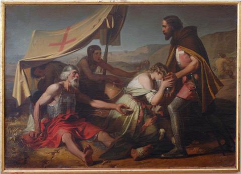 19th century picture of crusaders suffering from thirst 