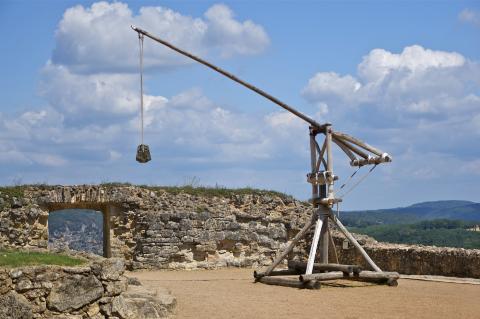 a reconstructed trebuchet