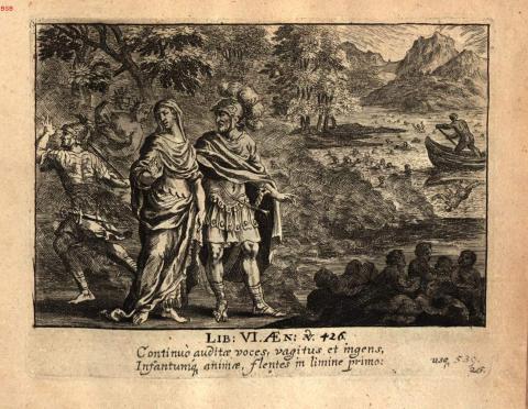 Eimmart: Aeneas and the Sibyl see dead children by the Styx