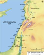 map of the route from Antioch to Jerusalem