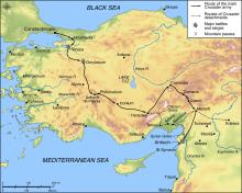 map showing the route to Antioch