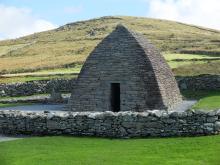 a view of the drystone Gallarus Oratory