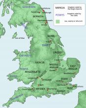 Map of Main Anglo-Saxon Kingdoms