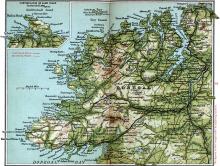 map of Donegal with Donegal Bay and Rathlin O'Birne 