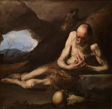 a painting of St. Paul the Hermit in his cave