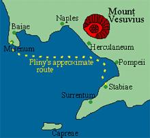 basic sketch of the bay with Pliny's route indicated