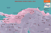 map showing Roman period cities