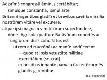 Tacitus Agricola 36.1 beginning articulated