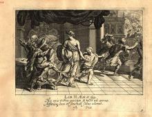Eimmart: Aeneas flees Troy with his family