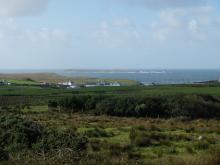 a view of the small low-lying island of Rathlin O'Birne